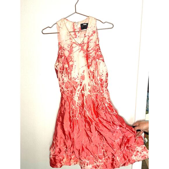 Josie Natori Coral White A-Line Full Skirt w/ pockets Silk Crepe Dress size 4 - Picture 5 of 13